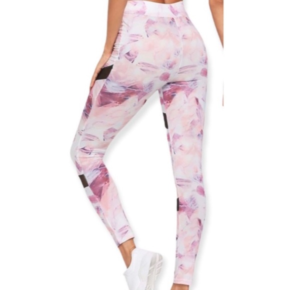 Shein Multicolor Black Contrast Mesh Leggings, Size Medium - Picture 2 of 15